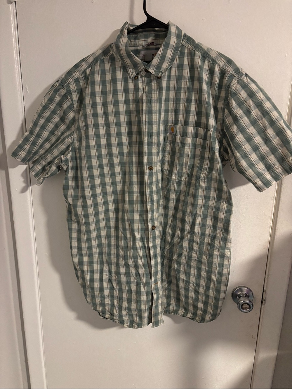 Carhartt Men’s XL Tall Relaxed Fit Plaid Short Sleeve Button Up Shirt